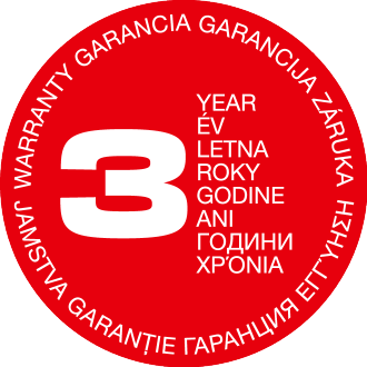 Pečat 3-letne garancije v več jezikih.