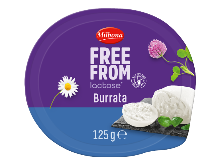 Burrata brez laktoze z marjetico in deteljo, 125g.