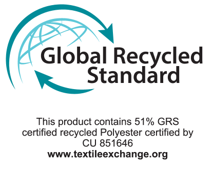 Global Recycled Standard: Ta izdelek vsebuje 51% GRS certificiranega recikliranega poliestra, certificiranega s strani CU 851646. www.textileexchange.org