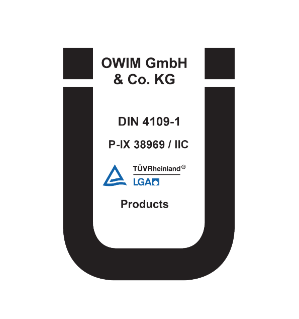 OWIM GmbH & Co. KG, DIN 4109-1, P-IX 38969 / IIC, Products