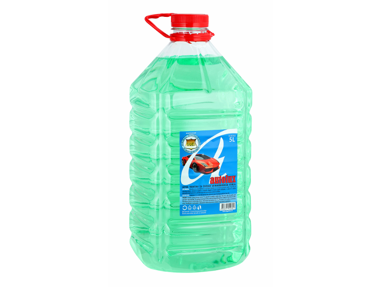 5L zelene tekočine za čiščenje vetrobranskega stekla za avtomobile.
