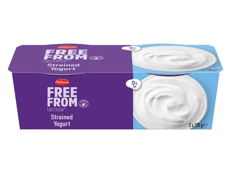 Grški jogurt brez laktoze, 0% maščobe, v dvojnem pakiranju 2x170g.