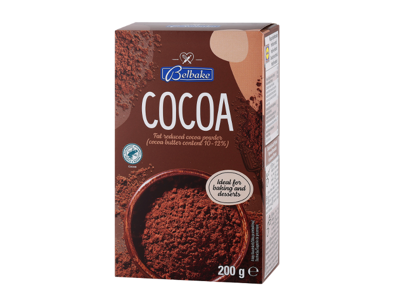 BELBAKE kakav v prahu (200 g) za peko in sladice, s certifikatom Rainforest Alliance.