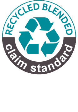 Pečat Recycled Blended Claim Standard: 52% RCS certificiranega recikliranega poliestra.
