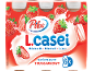 Jagodni mlečni napitek z L.casei, vitaminom B6 in D, pakiranje 6 kosov.