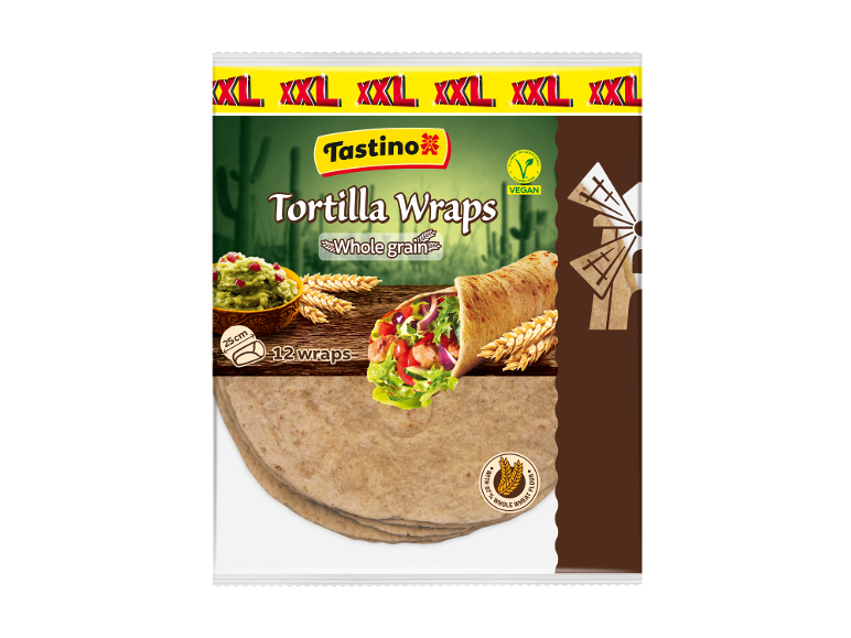 XXL polnozrnate tortilje, 12 kosov, 25cm, veganske