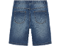 Modre jeans kratke hlače z elastičnim pasom in zadnjimi žepi.