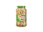 Kozarec rumenega fižola z etiketo, ki označuje „Yellow Beans“ in 720ml / 360g.