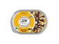 Bananin sladoled s čokoladno omako, z Nutri-Score A in oznako Rainforest Alliance.