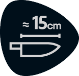 Dolžina noža približno 15 cm.