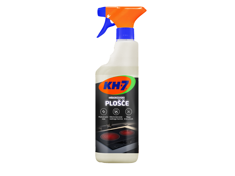 Čistilo za indukcijske plošče v razpršilni steklenici, za maksimalen sijaj in odstranjevanje vodnega kamna.