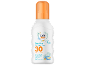Občutljiv sprej za zaščito pred soncem SPF 30, brez dišav in vodoodporen, z UVA + UVB zaščito.
