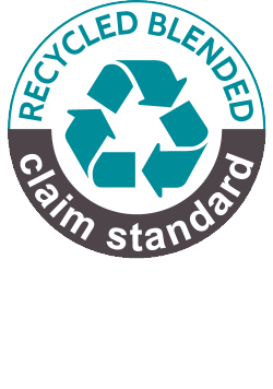 Pečat Recycled Blended Claim Standard: 37% RCS certificiranega recikliranega poliestra.