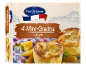 Škatla s 4 mini krompirjevimi gratinami s sirom, z navodili za kuhanje.