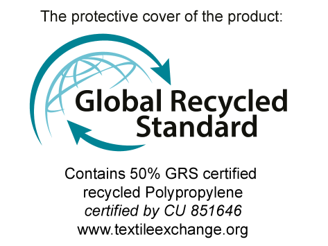 Pečat Global Recycled Standard: 50% GRS certificiranega recikliranega polipropilena, CU 851646.