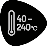 Temperaturno območje: 40-240°C.