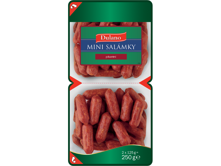 Pikantne mini salame v dveh pakiranjih, skupna teža 250g.