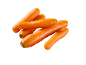 Kup svežega, oranžnega korenja na črnem ozadju.