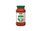 Kozarec paradižnikove omake z rikoto in baziliko, z etiketo „Nutri-Score B“.