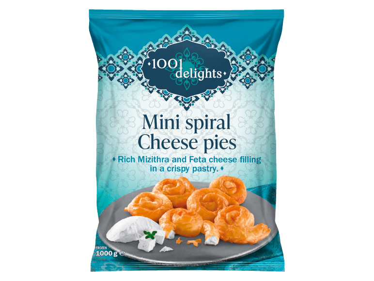 Paket mini spiralnih sirovih pit z nadevom Mizithra in Feta.