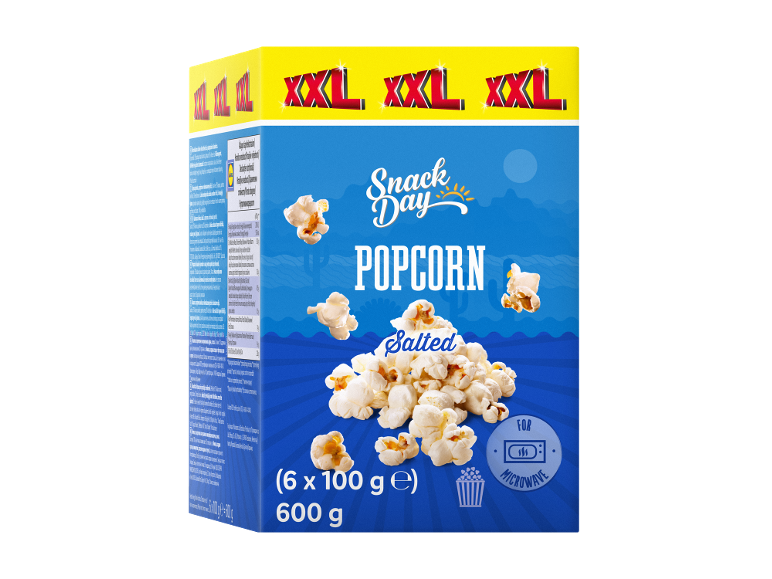 XXL slan kokice za mikrovalovno pečico, 6 x 100g, skupaj 600g.