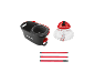 Komplet Turbo One: vedro za pomivanje, glava za pomivanje in trije deli ročaja, z logotipom 'plastic second life'.