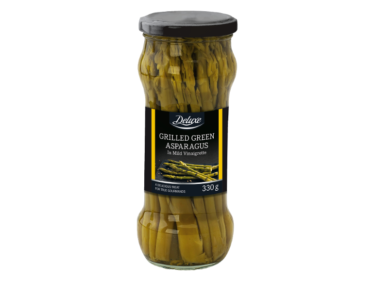 Kozarec žar zelenih špargljev v blagi vinaigrette, 330g.
