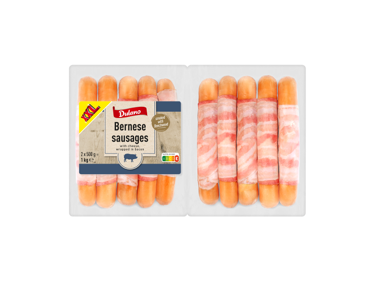 Bernske klobase s sirom in slanino, vakuumsko pakirane, 1 kg.