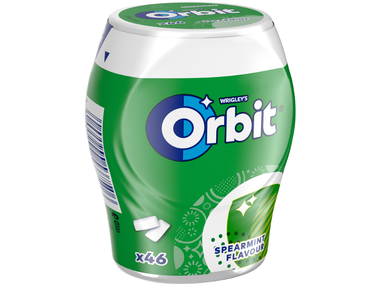 Brezsladkorni žvečilni gumi Wrigley's Orbit Spearmint v lončku, 46 kosov