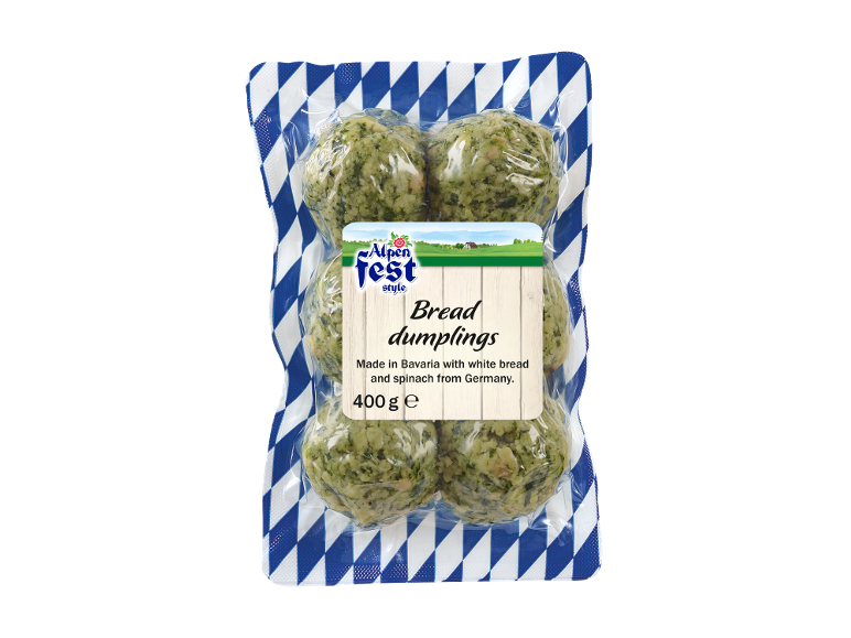 Paket bavarskih kruhovih cmokov s špinačo, 400 g.