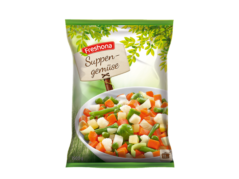 Zamrznjena zelenjava za juho FRESHONA Suppengemüse, 1500 g