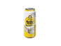 Pivo Radler Festbier v pločevinki z ilustracijami hmelja, limone in vrča piva.