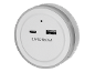 Bel okrogel USB polnilec z USB-C in USB-A priključki, 5.0V DC Max.3.4A