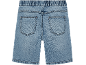 Modre jeans kratke hlače za dečke z elastičnim pasom in zadnjimi žepi.