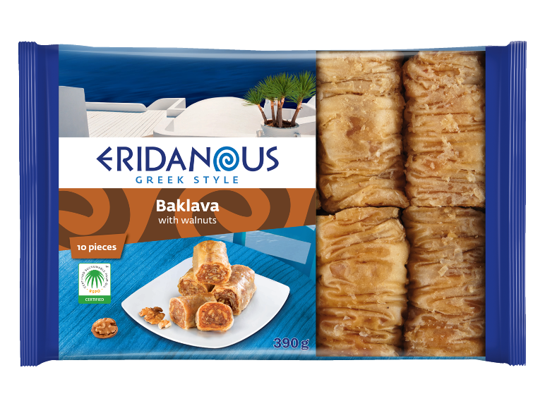 Paket grške baklave z orehi, 10 kosov, 390g.
