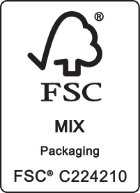 Certifikacijski pečat z besedilom FSC MIX Packaging FSC® C224210.