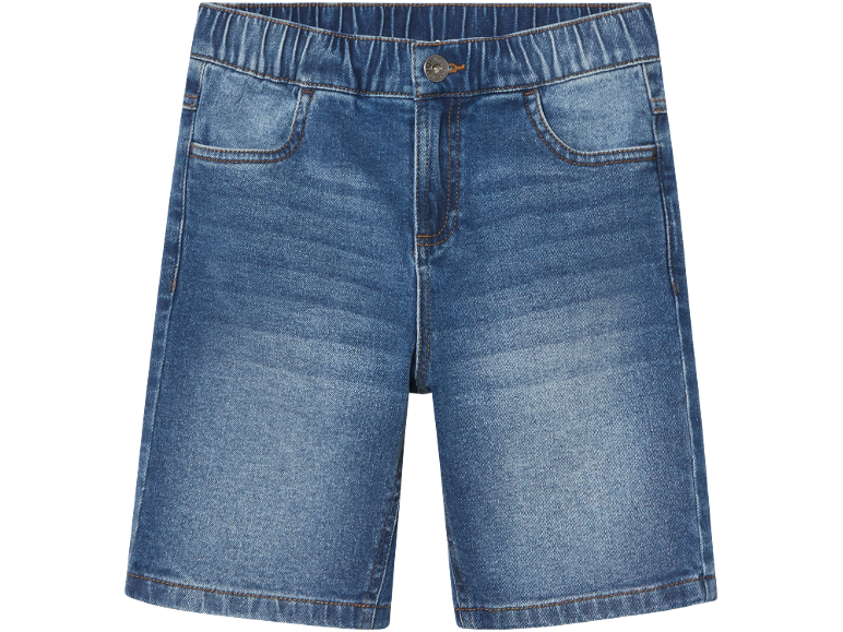 Modre jeans kratke hlače za otroke z elastičnim pasom in žepi