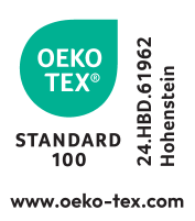 Tekstilna etiketa STANDARD 100, številka 24.HBD.61962 Hohenstein, www.oeko-tex.com