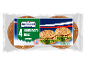 Hamburger žemljice z lanenimi in sončničnimi semeni, 4 kosi, 320 g.