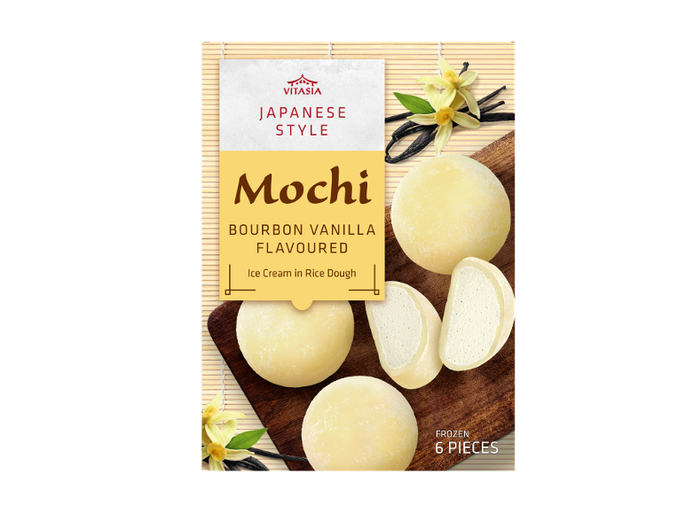 Japonski vanilijevi mochi s sladoledom, zamrznjeni, 6 kosov.