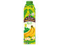 Karton karibskega bananinega nektarja, 1L, s tukanom in bananami, 25% sadnega deleža.