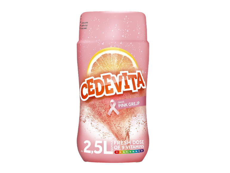 Instant napitek z okusom rožnate grenivke z 9 vitamini za 2,5 l napitka