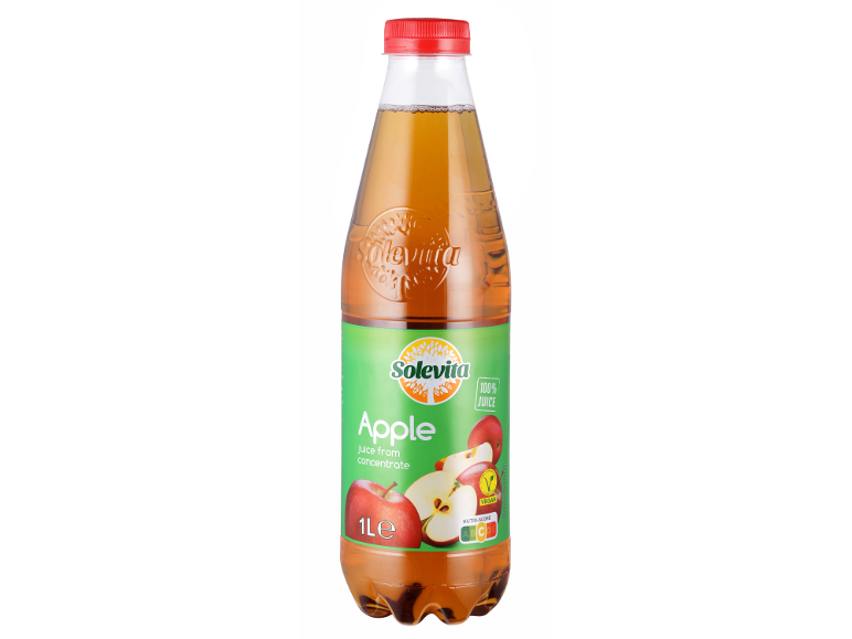 Steklenica 100% jabolčnega soka z zeleno etiketo, 1L