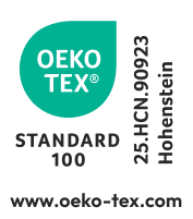 OEKO-TEX STANDARD 100 pečat, številka 25.HCN.90923 Hohenstein, www.oeko-tex.com