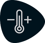 Termometer z znakoma minus in plus, ki označuje nadzor temperature.