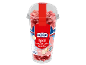 Pokovka z okusom jagode in bele čokolade v prozornem kozarcu, 180g.
