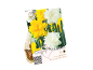 Paket rumenih in belih narcis z napisom „Lovely Combinations“ in „Premium Quality“.