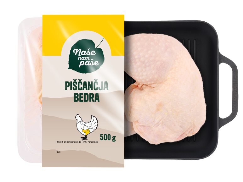 Pakirana sveža piščančja bedra, 500 g