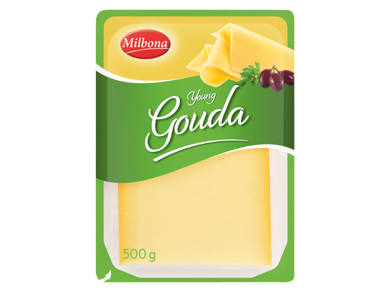Pakiran mladi sir Gouda, s 500 g izdelka.