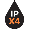 Oznaka vodoodpornosti IPX4.